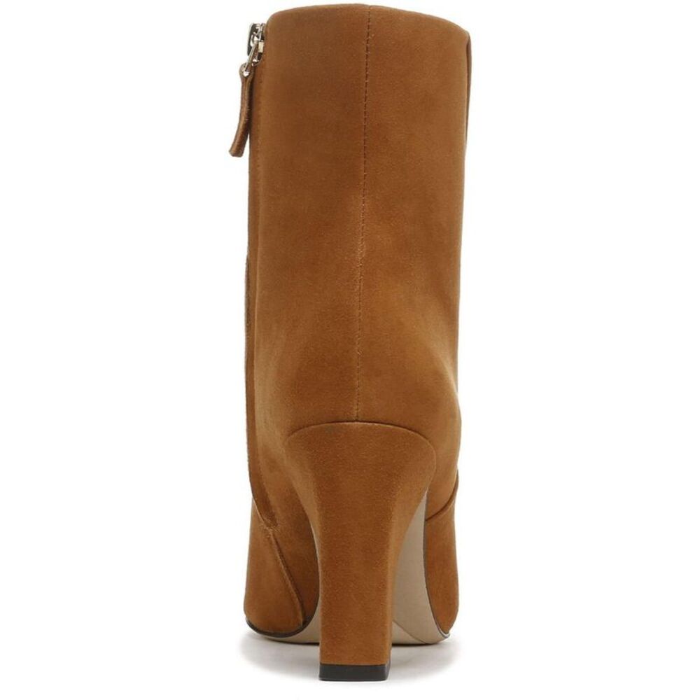 FRANCO SARTO Womens Brown Vesi Pointed Toe Block Heel Zip-Up Leather Booties 9 M - Picture 2 of 3